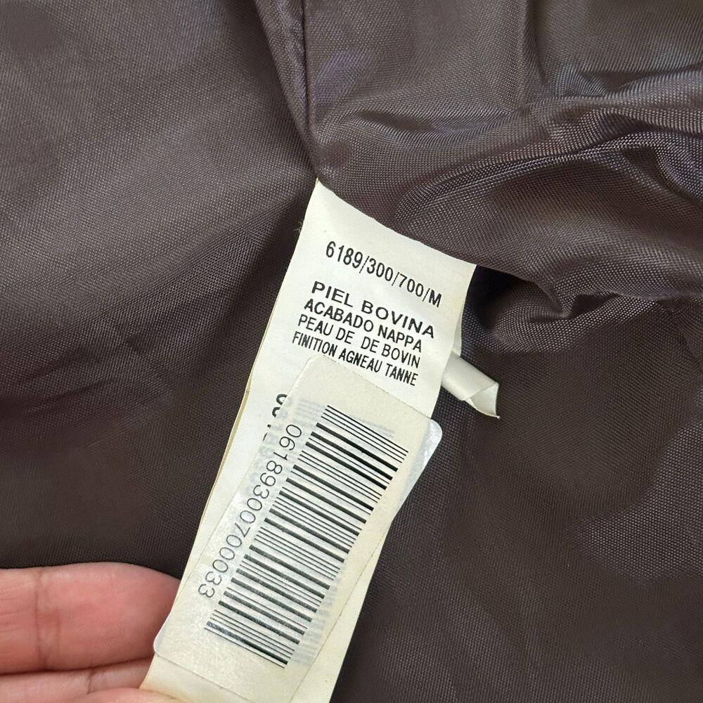 Zara Mens Leather Car Coat TRENCH COAT Brown Button Front Mid Length Size MEDIUM - Picture 9 of 11